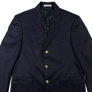 Vintage Yves Saint Laurent Pour Homme Navy Wool Blazer | Gold Buttons | Mens 40R